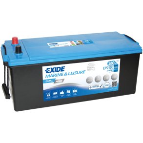 Exide Dual AGM batteri m/poler i samme side, 240 Amp