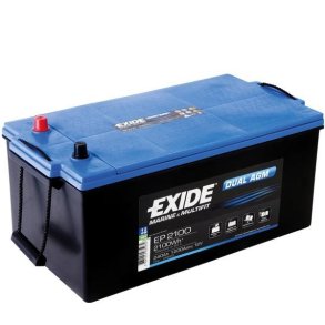 Exide Dual AGM batteri m/std. pol og skrue terminal, 100 Amp