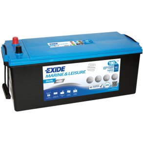 Exide Dual AGM batteri m/poler i samme side, 180 Amp
