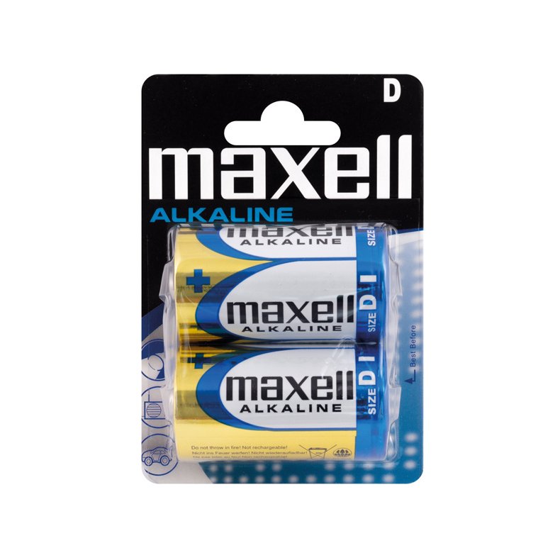 Maxell Alkaline D / LR20 batterier, 2stk