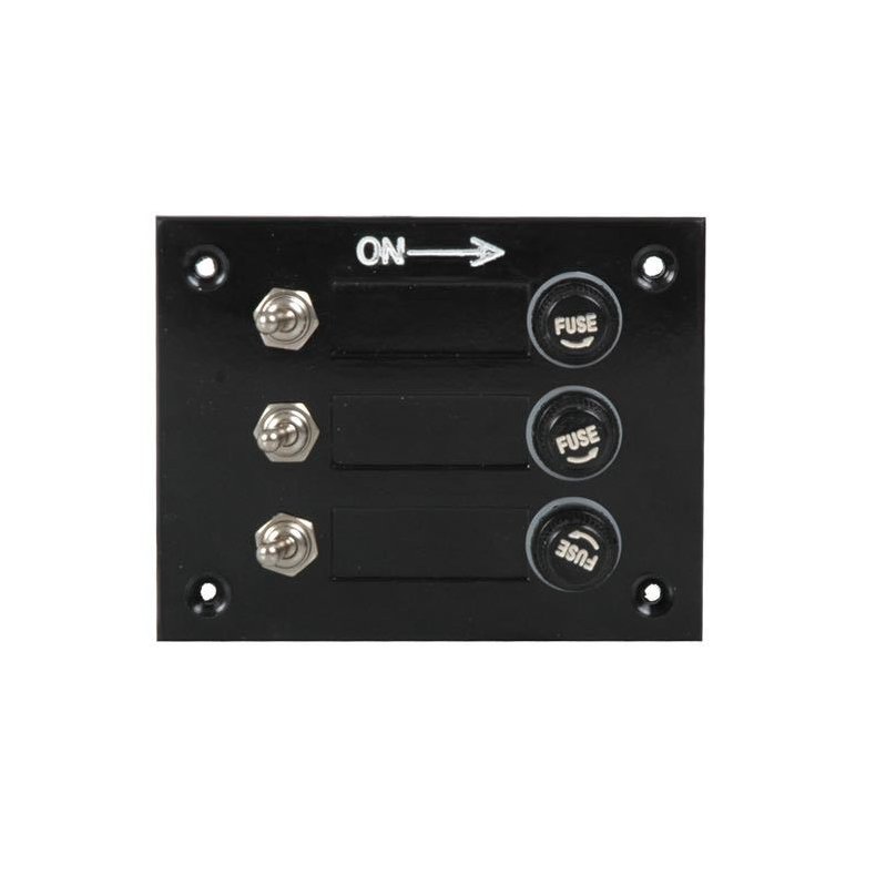 El-panel med 3 kontakter til 12V