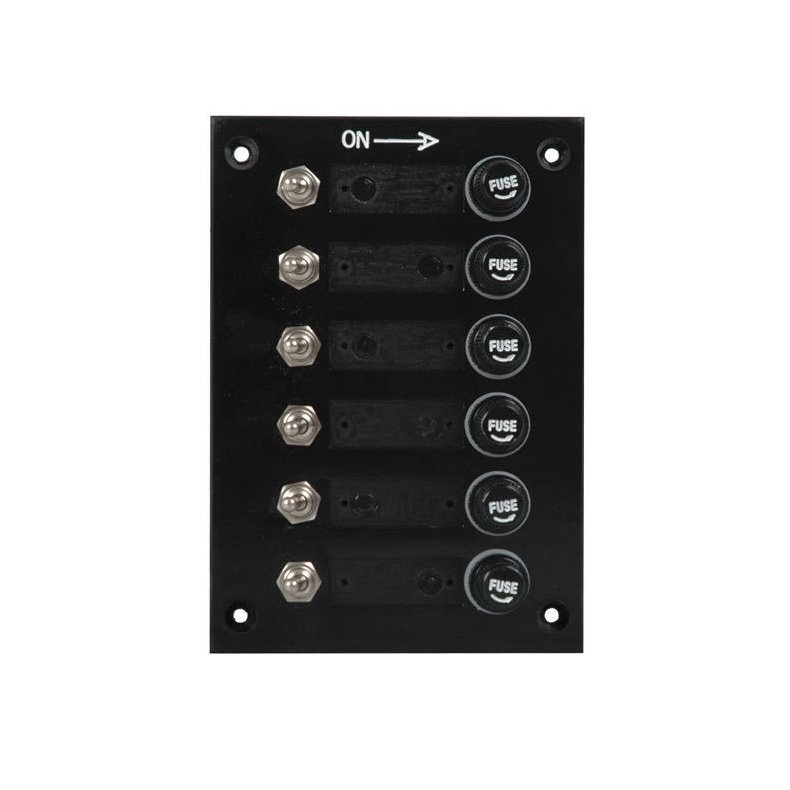 El-panel med 6 kontakter til 12V