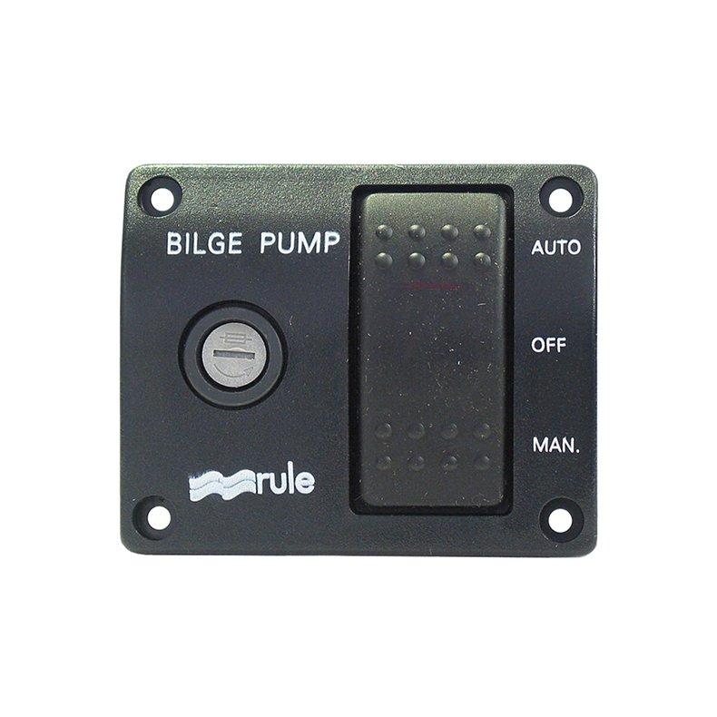 Rule pumpepanel med 3-vejs kontakt og sikringsholder, 24V