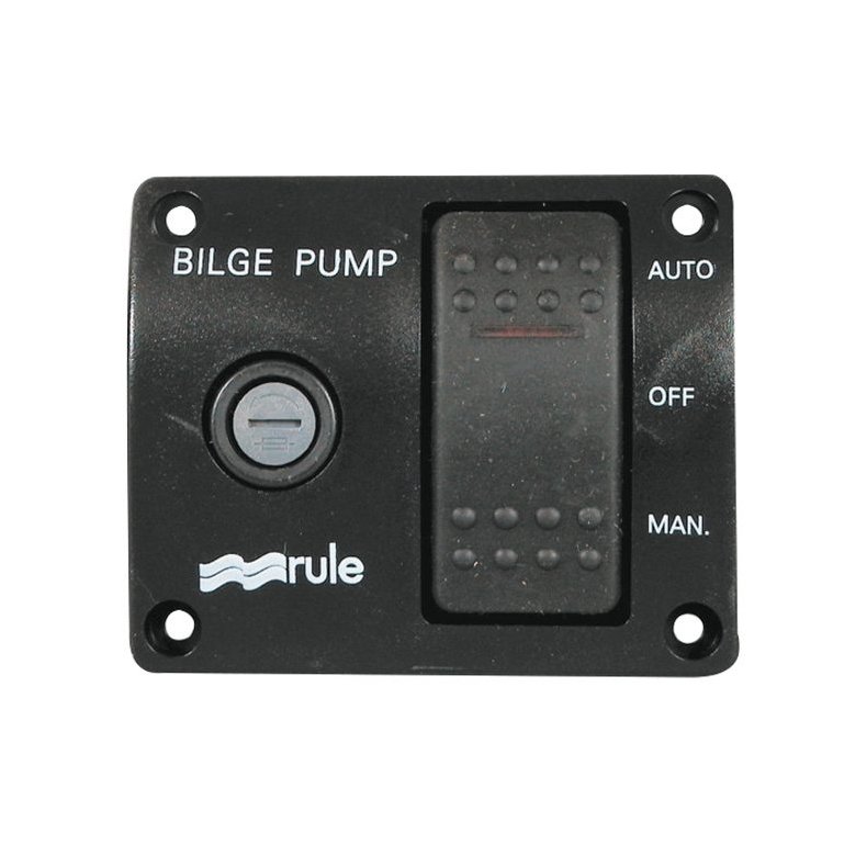 Rule pumpepanel med 3-vejs kontakt og sikringsholder, 12V