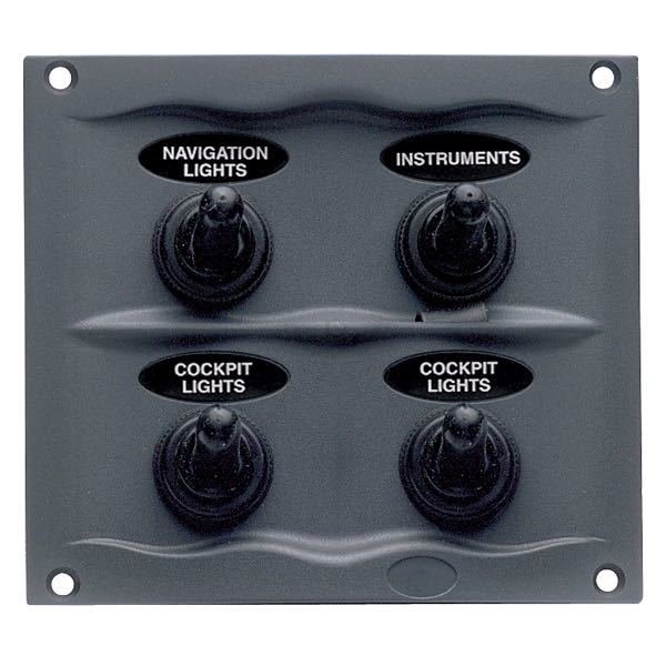 BEP Stænktæt el-panel med 4 kontakter, 12V - El paneler - NautiskProshop.dk