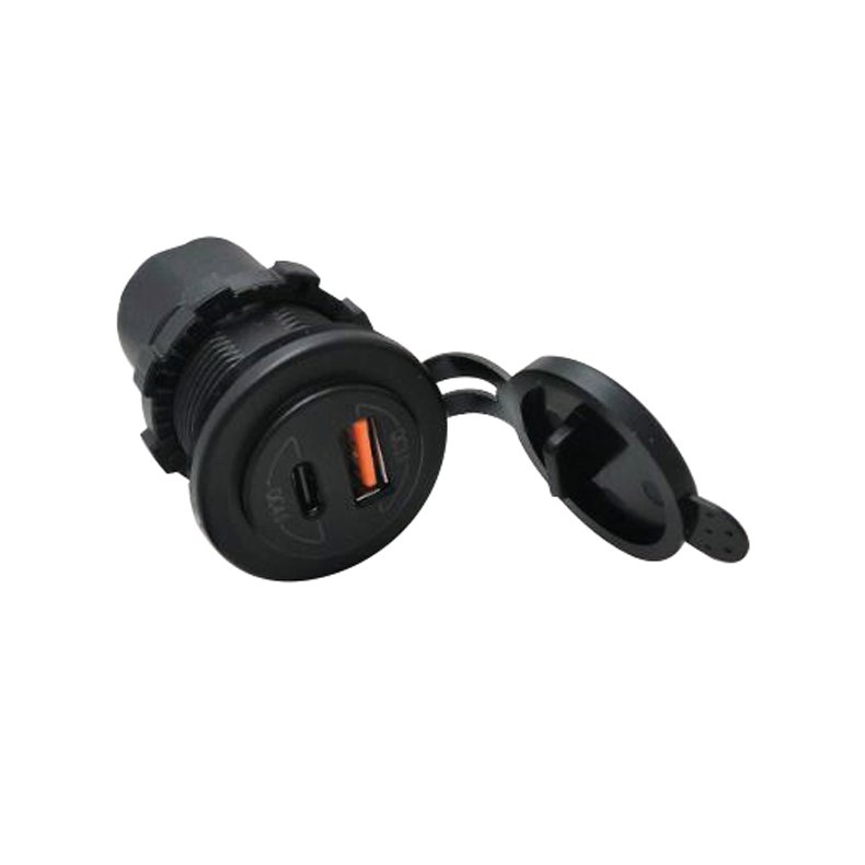 1852 USB udtag USB-A & USB-C med 1m kabel, 12/24V