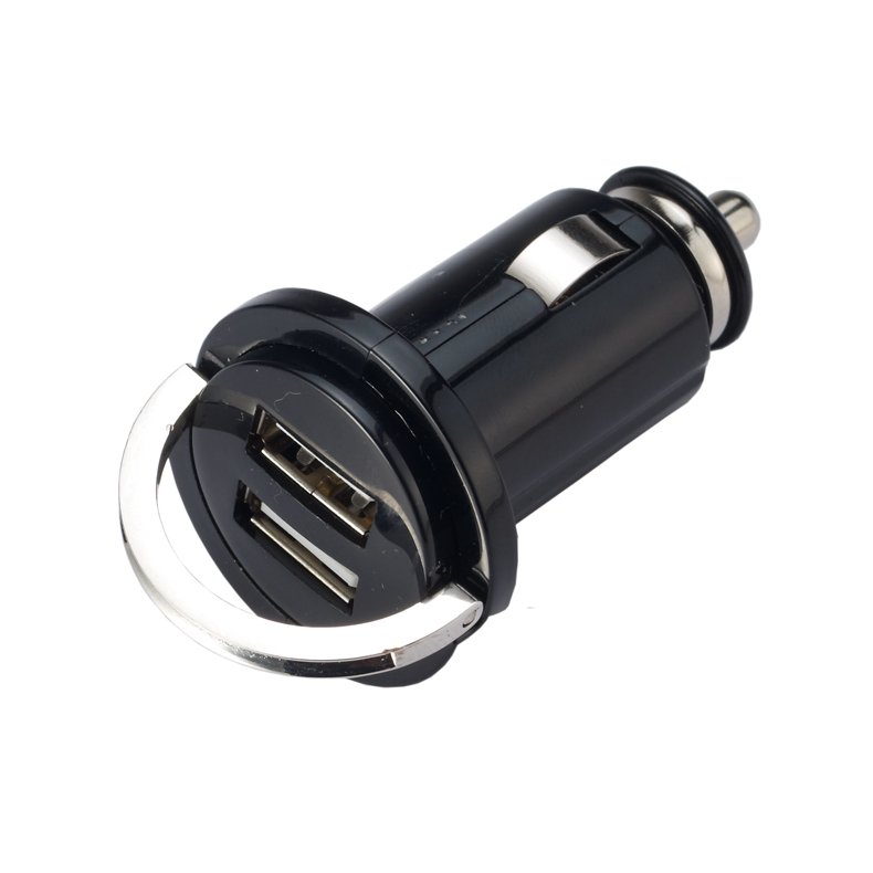 USB lader dobbelt til cigarstik, 12-24V