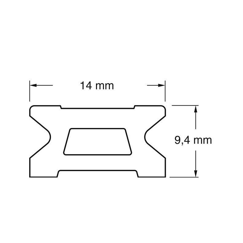 Ronstan Skdeskinne 14mm 2m serie 14