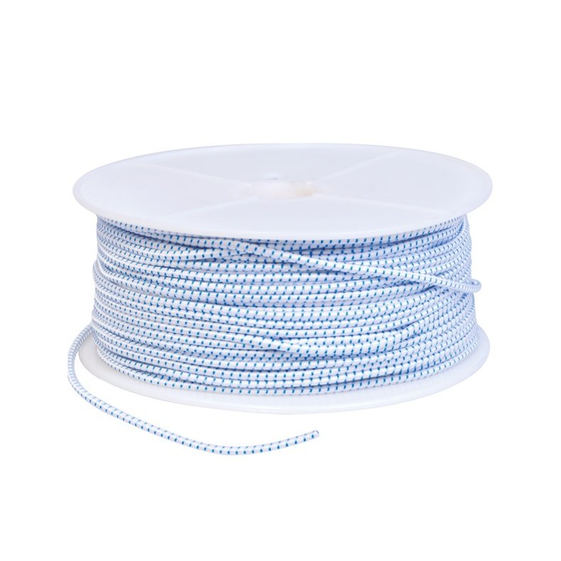 Elastiksnor hvid/sort 4mm - 100m