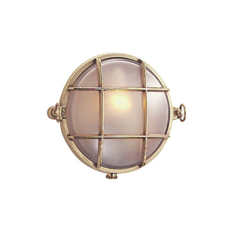 Foresti messing gitterlampe med mat glas