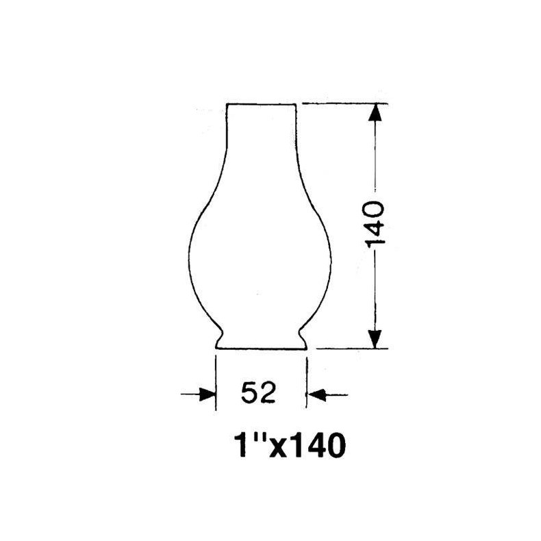 DHR Lampeglas 1''' x 140mm